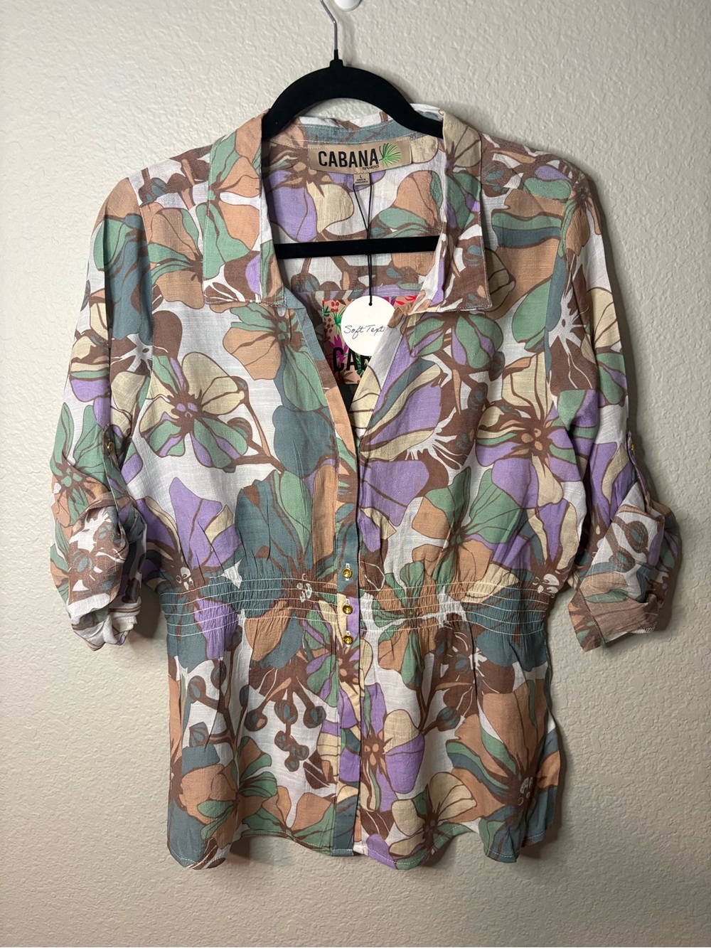 Floral Button-Down Shirt in Pastel Mix